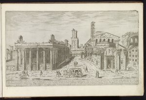 Ruinerne af Antoninus og Faustinatemplet og Romulustemplet i Forum Romanum Gamle bygninger (serietitel) I vestigi dell