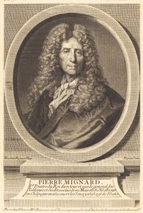 Pierre Mignard af Étienne Ficquet after Hyacinthe Rigaud