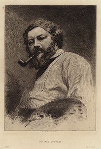 Gustave Courbet, fransk maler af den realistiske bevægelse. Radering af Etienne Gabriel Bocourt
