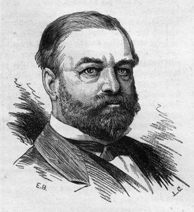 Portræt af Adolphe Cochery (1819 -1900), fransk politiker. Indgravering af Bocour i "" Le Monde Illustré"" nr. 1287 af 26. november af Etienne Gabriel Bocourt