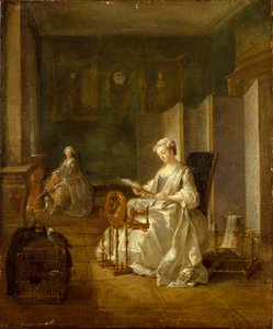 Interiør med to kvinder, slutningen af 1730