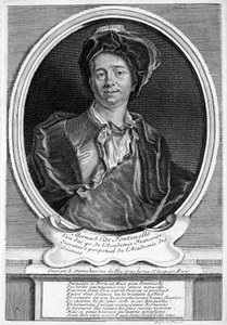 Bernard Le Bovier de Fontenelle, fransk forfatter (gravering) af Etienne Jehandier (after) Desrochers