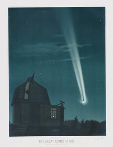 The Great Comet of 1881, observeret natten mellem den 25. og 26. juni kl. 1.30, fra The Trouvelot Astronomical Drawings 1881, pub. 1881 (farvelitografi) af Étienne Léopold Trouvelot