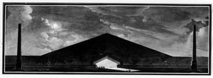 Begravelsesmonument "" karakteriserer genren skyggearkitektur"" - E.L. Boullee.