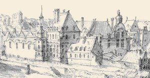 Martellange, Udsigt over Paris 1620 - Ashmolean Museum (detalje med Hôtel de Nevers) (tilpasset)