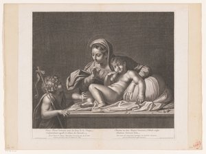 Maria mødte Kristus, mens hun sov, men Johannes af Doper forblev tavs Jesus Kristus sover (...) / Kristus sover i Marias barm (...) (titel på objekt) af Etienne Picart