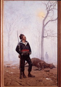 Soldat of the Marine Infanteri i 1876 Maleri af Etienne Berne Bellecour (1838-1910)