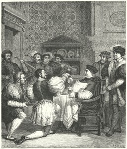 Kardinal Wolsey bliver underholdt derhjemme af Etienne after Ronjat