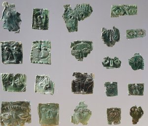 Ex-voto i bronzeplade, der viser øjne. Artefakter fra genstande fra helligdommen i Reithia Este (Venetien). Etruskisk civilisation, 5.-4. århundrede f.Kr. af Etruscan