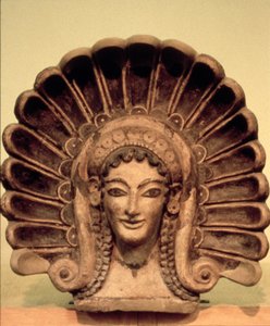 Armatur i det etruskiske tempel ved Veii, 6. århundrede f.Kr. (polykromt keramik) af Etruscan