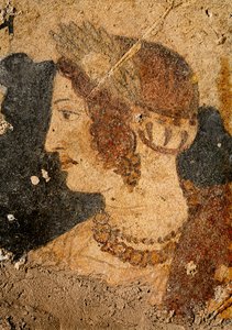 Hovedet af en ung kvinde, Velia, fra Orcus grav (vægmaleri)