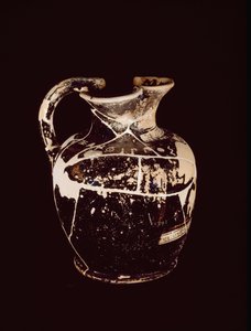 Oenochoe med inskription xanthippos. Fra graven 709 af Valle Trebbia, 5. århundrede f.Kr af Etruscan