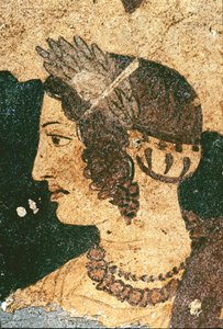 Portræt af Velia Spurinna - Detalje - Fresco, 4. århundrede f.Kr af Etruscan