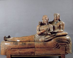 Brudene Udskåret gruppe (terrakottasarkofag fra Cerveteri. 6. århundrede f.Kr.) af Etruscan