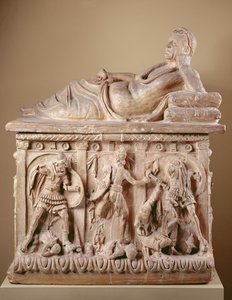 Cinerary Urne, 2. århundrede f.Kr. (terracotta med polykrom)