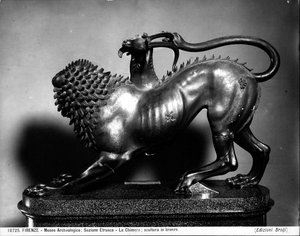 Bellerophons såret chimera (bronze) (se 104199 for detaljer) af Etruscan Etruscan