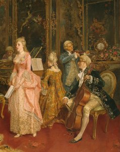 Koncert på Mozarts tid, 1853 (detaljer) af Ettore Simonetti
