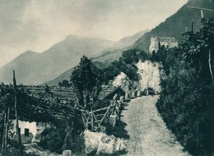 Landskab med Tyrol Slot, Merano, Sydtyrol, Italien, 1927