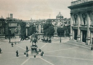 Piazza del Campidoglio med statuen af ​​Marcus Aurelius, Rom, Italien, 1927