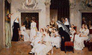 Klosterscene i Venedig (olie på lærred) af Eugen von Blaas
