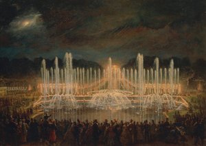 Frankrig, Versailles, Nocturne i Versailles (De store farvande ved Versailles) af Eugene Louis Lami