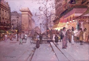 St. Denis Gate af Eugene 1854-1941 Galien-Laloue