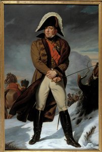 Portræt en pied af Michel Ney (1769-1815), hertug af Elchingen, prins af Moscova (Moscowa), marechal af Frankrig Maleri af Eugene Battaille (1817-1875). 19. århundrede. Svag. 2,15 x 1,4 m. - Portræt i fuld længde af Michel Ney (1769-1815), hertug af Elchin af Eugene Battaille