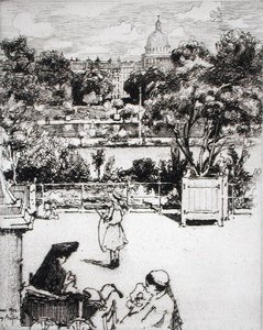 Pariserpark, fra "Du Ier au XXeme: Les Arondissements de Paris...", udgivet 1903 (radering)