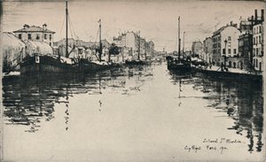 Canal St Martin, 1915 af Eugene Bejot