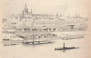 The Quai St Bernard, 1915 af Eugene Bejot