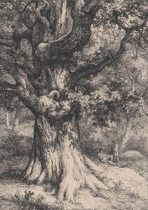 Karl den Store, Egetræ med en Ørnerede, 1845. af Eugene Bléry