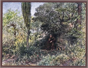 En munk, der mediterer i ensomhed, 1919