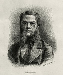 Portræt af Dr. Harmand, gravering af Eugene Burnand, til illustration af Dr. Harmands historie om Laos og de vilde befolkninger i Indokina, 1877, udgivet i Tour du Monde under ledelse af Edouard Charton. af Eugene Burnand