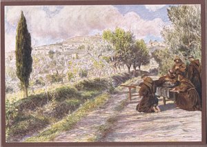 St. Francis velsigner byen Assisi, 1919 af Eugene Burnand