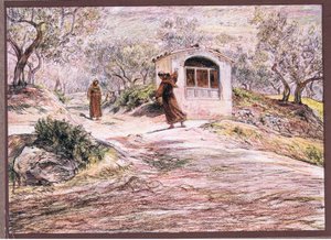 St. Francis får Friar Masseo til at vende sig om mange gange for at finde den vej, han skulle gå, 1919 af Eugene Burnand