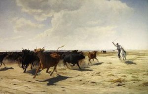 The Round-up (olie på lærred) af Eugene Burnand
