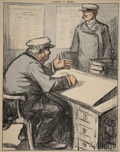 To maritime herrer i deres kontorer, illustration fra 