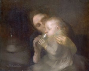 Tinkruset (olie på lærred) af Eugène Carrière