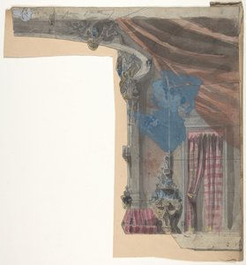 Design til en scene i Opéraen, Paris, 1828-90. af Eugene Ciceri