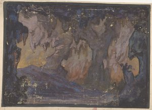 Design til en scene i Opéraen, Paris, 1830-90. af Eugene Ciceri