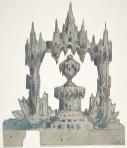 Design til en scene i Opéraen, Paris, 1830-90. af Eugene Ciceri