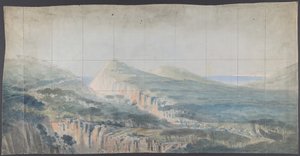 Design til en scene i Opéraen, Paris, 1830-90. af Eugene Ciceri