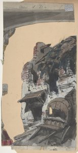 Design til en scene i Opéraen, Paris, 1830-90. af Eugene Ciceri