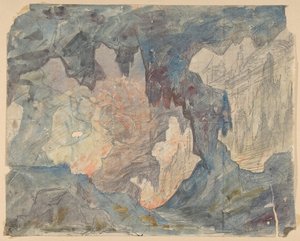 Design til en scene i Opéraen, Paris, 1830-90. af Eugene Ciceri