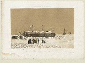 Det flydende batteri Tonnante in the Ice nær Kinburn, 1856 af Eugene Ciceri