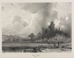 Maleriske og romantiske rejser i det gamle Frankrig. Bretagne: Chateau de Penhoet af Eugene Ciceri