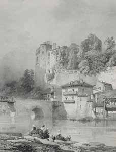 Maleriske og romantiske rejser i det gamle Frankrig. Bretagne: Chateau de Clisson. af Eugene Ciceri