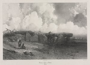 Maleriske og romantiske rejser i det gamle Frankrig: Bretagne: Dolmen of Parc-ar-Colmen af Eugene Ciceri