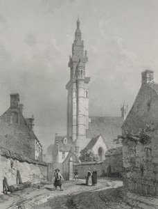 Maleriske og romantiske rejser i det gamle Frankrig. Bretagne: Roscoff Kirke.