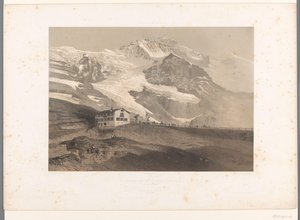 Udsigt over Jungfrau fra Kleine Scheidegg La Jungfrau vue de la petite Scheideck (titel på objekt) Ansigter i Schweiz og Savoy (serietitel) La Suisse et la Savoie (serietitel på objekt) af Eugene Ciceri